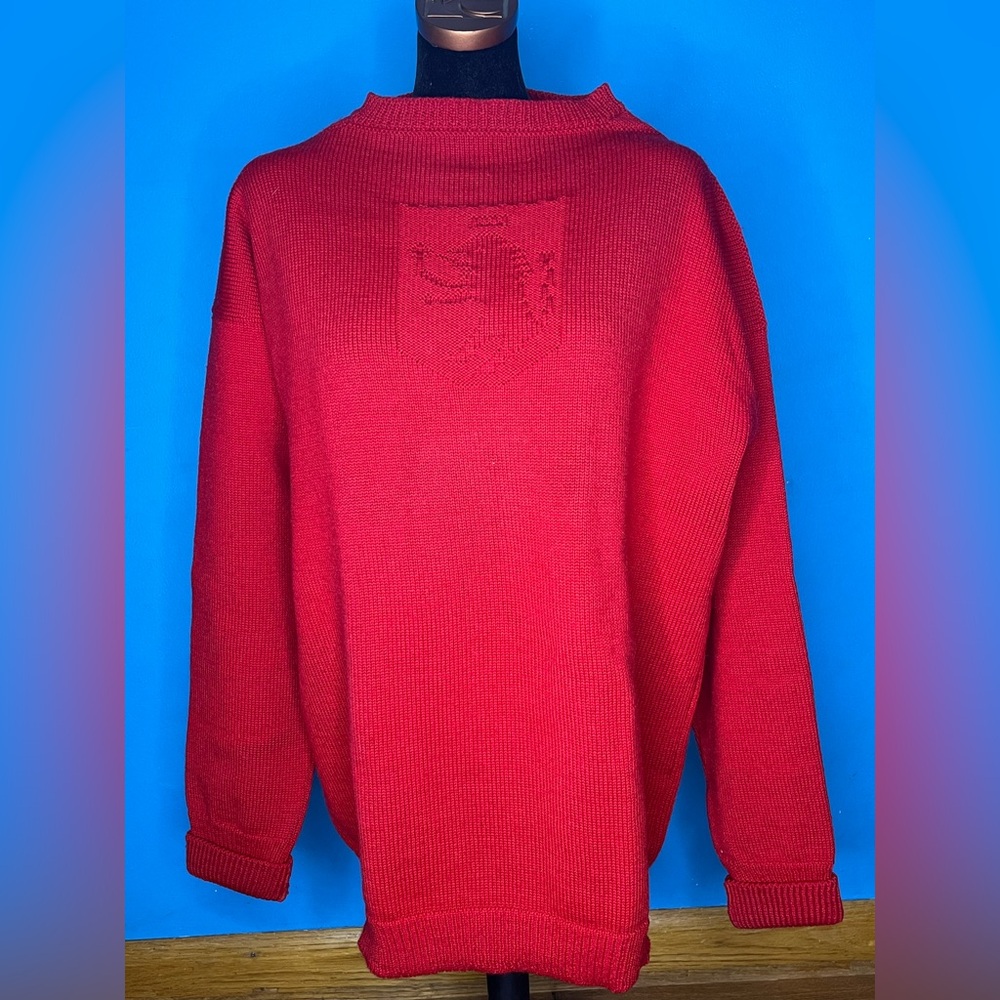 Vintage Panache 100% Pure New Wool Knit Sweater Made in United Kingdom Mens Lg